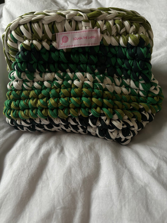 Moss mirage clutch bag