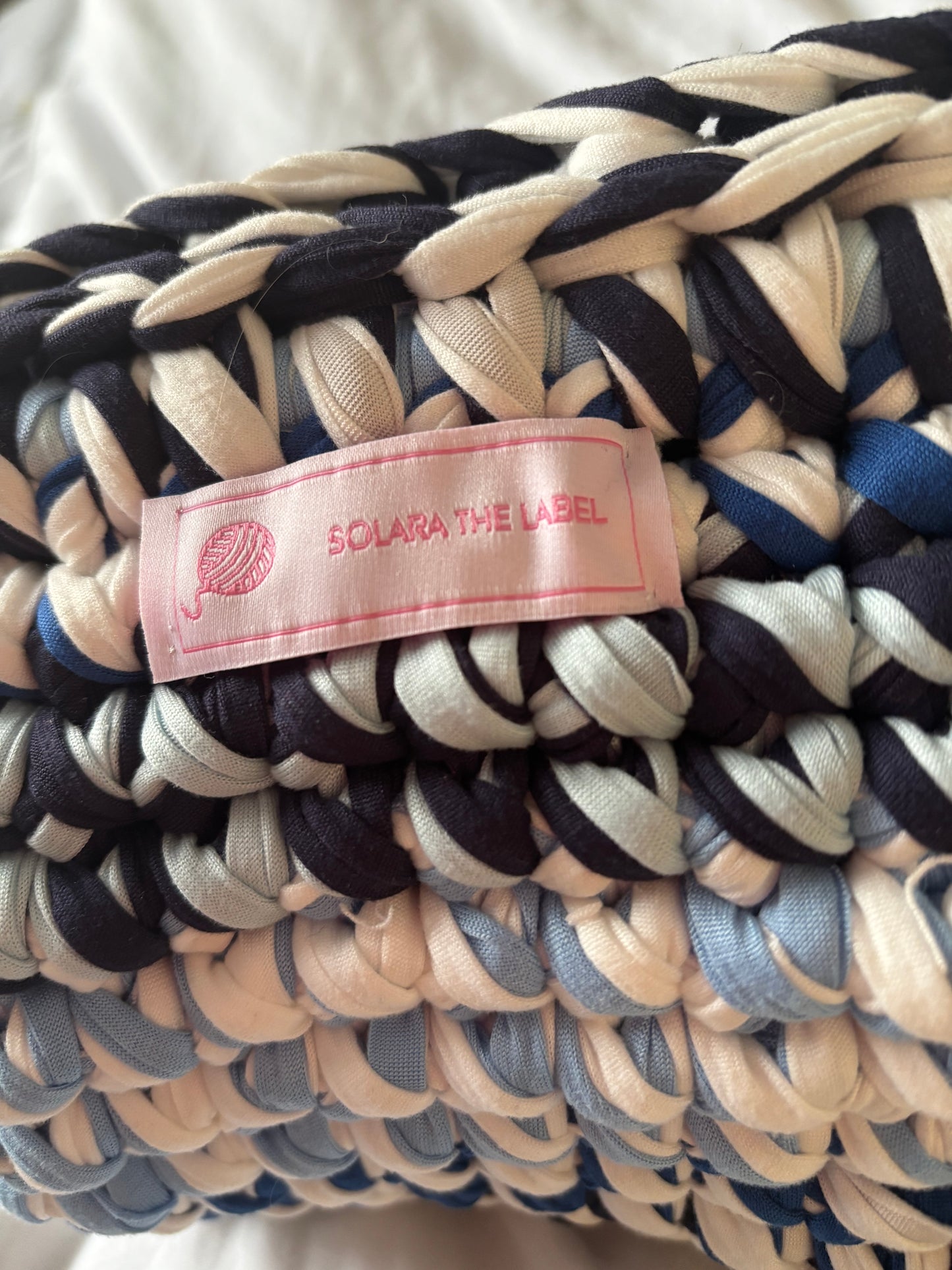 Blue mirage clutch bag