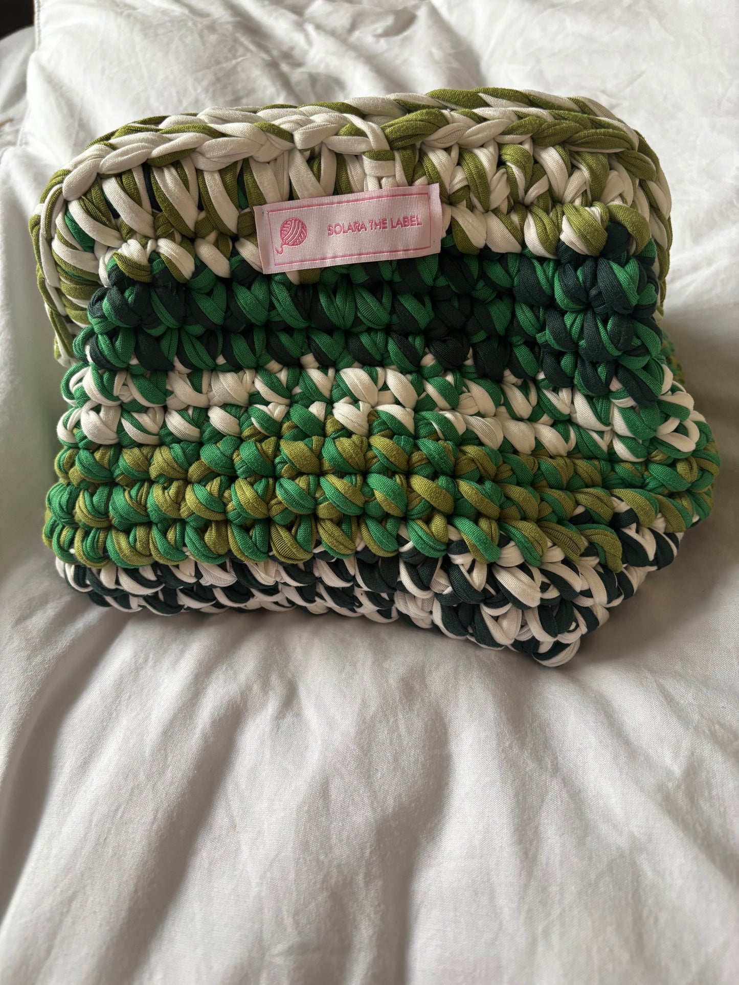 Moss mirage clutch bag