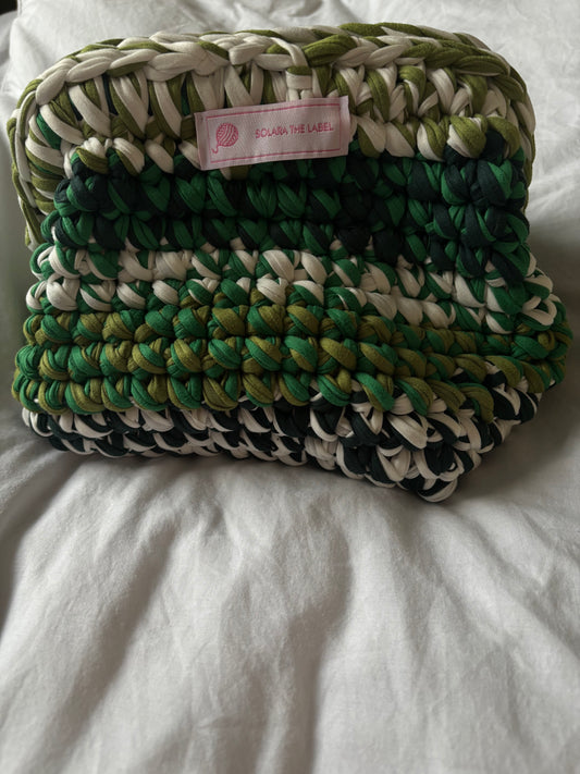 Moss mirage clutch bag